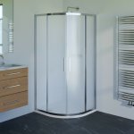 Kout sprchový Wecco SHINY 800×800 mm lesklý hliník/matné sklo – Sleviste.cz