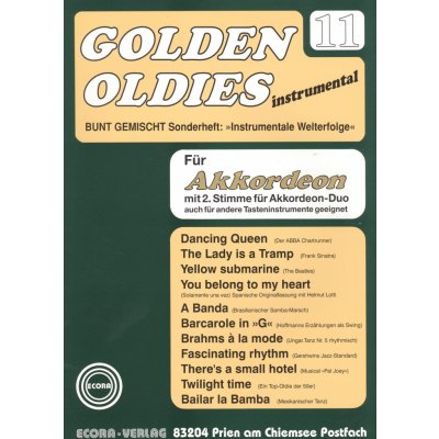Golden Oldies for Accordion 11 / skladby v úpravě pro jeden nebo dva akordeony – Zboží Mobilmania