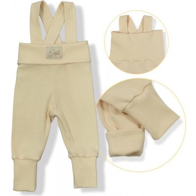 Esito Rostoucí žebrované kalhoty s laclem Color Cream smetanová – Sleviste.cz