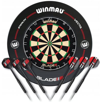 Winmau Blade 6, šedý surround, 2 sety šipek, startovací čára, výstup – Hledejceny.cz
