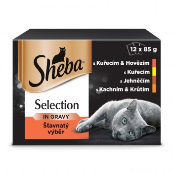 Sheba pro dospělé kočky šťavnatý výběr ve šťávě 12 x 85 g