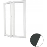 Aluplast dvoukřídlé balkonové dveře Levé Dvojsklo antracit/bílá 130 x 210 cm – Hledejceny.cz