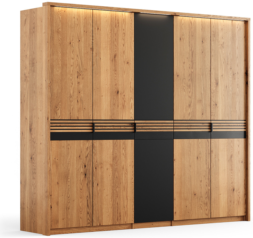 Havlíček truhlářství Ravello 5D dubová s jednoskleněnými dveřmi 219x256x58 cm