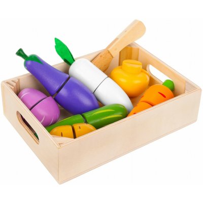 Kruzzel 23543 Dřevěná zelenina a ovoce v přepravce 9 ks – Hledejceny.cz