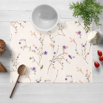 Biante bavlna prostírání Sandra SA-382 Fialové luční kvítí na krémovém 30x40cm – Zboží Dáma