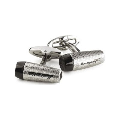 Montegrappa manžetové knoflíčky fortuna ocel a černá – Zboží Dáma