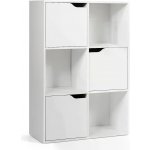 Costway Knihovna se 3 skříňkami a 3 policemi, bílá, 60x29x90 cm HW63873WH – Sleviste.cz