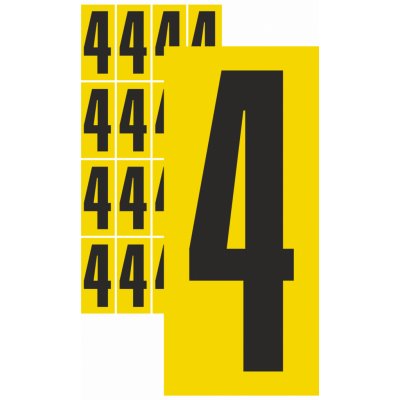 Čísla samolepicí 4 samolepící vinylová fólie velikost znaku 150 mm – Zboží Dáma