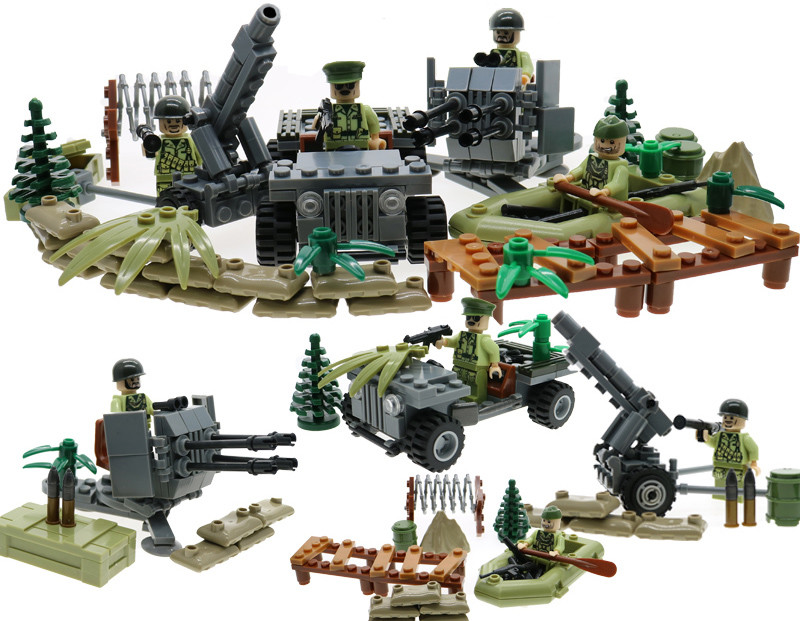 Figurky / Minifigurky WW2 vojáci 2. světová válka americká armáda LEGO  kompatibilní sada 8ks + příslušenství 169 dílů od 399 Kč - Heureka.cz