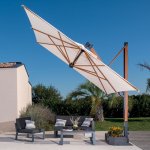 Slunečník SCOLARO Galileo Wood 3,5 x 3,5 m černá S1N bez volánu – Hledejceny.cz