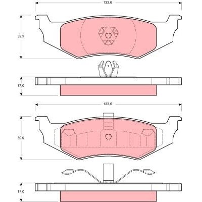 TRW Sada brzdových destiček, kotoučová brzda GDB1234 | Zboží Auto
