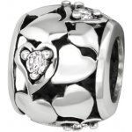 Majya MAY STORY stříbrný korálek HEARTS s čirými zirkony 11915 – Zboží Dáma