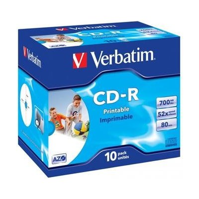 Verbatim CD-R 700MB, 52x Printable, 10ks ; 43325