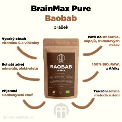 BrainMax Pure Baobab BIO prášek 100 g