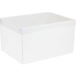 Dárková krabice s průhledným víkem 350x250x200/35 mm, bílá – Zboží Mobilmania