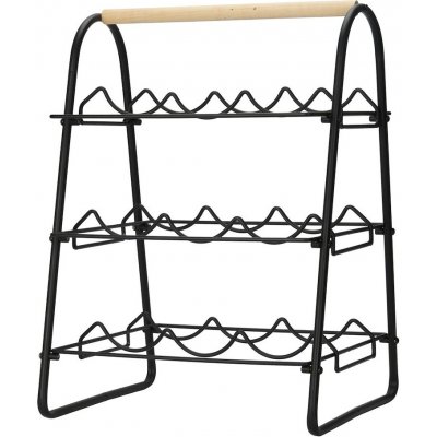 H&S Decoration STOJAN NA VÍNO VIOLA 46X29X33 cm ČERNÁ/HNĚDÁ – Zboží Dáma