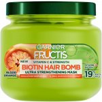 Garnier Fructis Vitamin & Strength Biotin Hair Bomb Mask - Posilující maska pro slabé vlasy náchylné k vypadávání 320 ml – Sleviste.cz