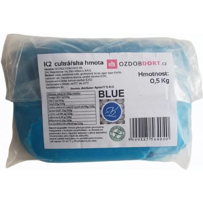 K2 Potahovací hmota na dorty modrá 500 g – Zboží Mobilmania