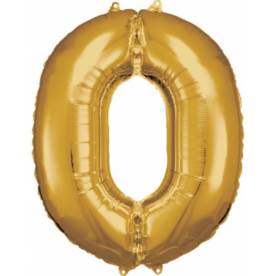 Amscan Balónek fóliový narozeniny číslo 0 zlatý 86 cm – Zboží Mobilmania