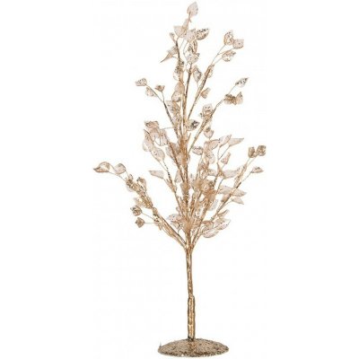 Zlatý vánoční stromeček s lístky a třpytkami - 9*9*45 cm - Clayre & Eef – Zboží Mobilmania