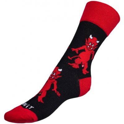 Bellatex veselé ponožky Čert P/8240 černá červená