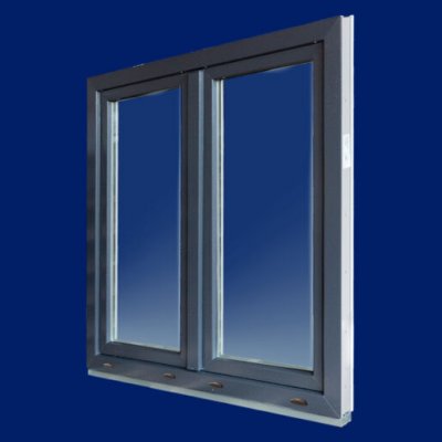 DOMO-OKNA Antracitové dvoukřídlé okno 110x130 cm (1100x1300 mm) - levé