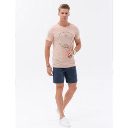 Ombre Clothing pánské tričko s potiskem Itilun světle růžová