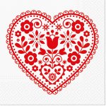 PAW Ubrousky TaT Folk Embroidery Heart 33x33cm – Zboží Dáma