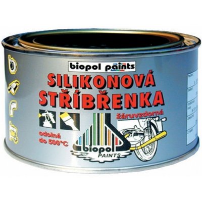 BIOPOL PAINTS SILIKONOVÁ STŘÍBŘENKA do 500°C 350 G – Zboží Mobilmania