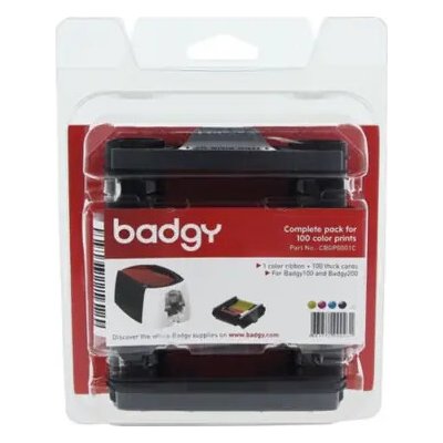 Evolis barvící páska (YMCKO) pro tiskárny Badgy100 Badgy200./ kapacita až 100 karet / 100 karet v balení (CBGP0001C) – Sleviste.cz