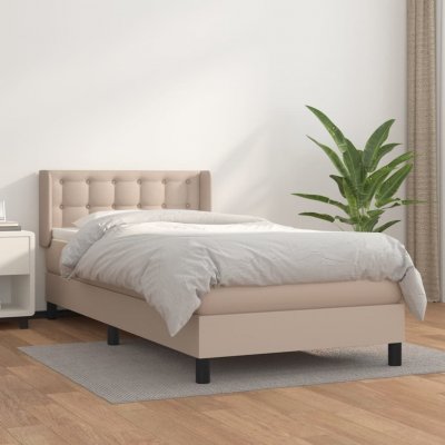vidaXL 3130745 Boxspring postel s matrací umělá kůže / barva cappuccino