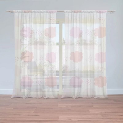 Záclony Barevné obláčky: 2 ks - 150x250 cm - Sablio – Hledejceny.cz