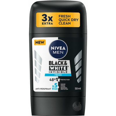 Nivea Men Black & White Invisible Fresh deostick 50 ml – Zbozi.Blesk.cz