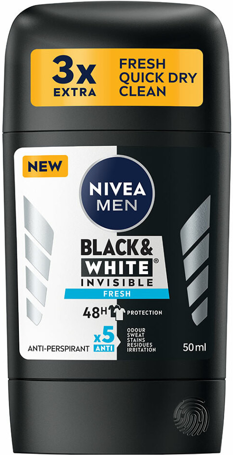 Nivea Men Black & White Invisible Fresh deostick 50 ml
