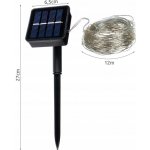 ISO 11393 Vánoční svítící struny Solární 100 LED multicolor 12m – Hledejceny.cz