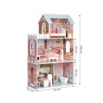 Derrson Dřevěný domeček pro panenky Floral Village s osvětlením – Zboží Dáma