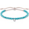 Náramek Thomas Sabo šňůrkový náramek Turquoise pearls with white stone A1987-905-17-L20v