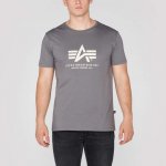 Alpha Industries tričko Basic T Shirt šedá černá – Zboží Mobilmania