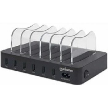 Pouzdro Manhattan USB nabíjecí stanice, 6-Port USB Charging Station, USB-A, černé