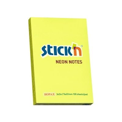 Samolepicí blok na poznámky STICKN 76 × 51 mm, žlutý, 100 listů, 21132 – Hledejceny.cz