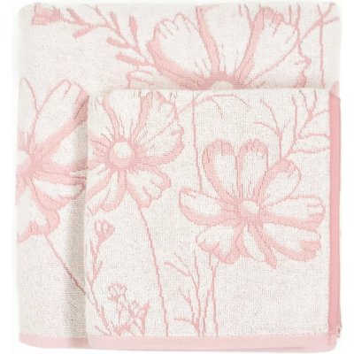 Praktik ručník MONA růžový s vytkávaným květinovým vzorem 50 x 100 cm – Hledejceny.cz
