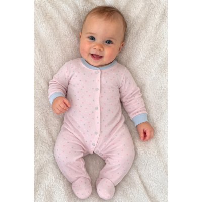 Baby Service Kojenecký overal bavlna růžový tečky – Zboží Mobilmania