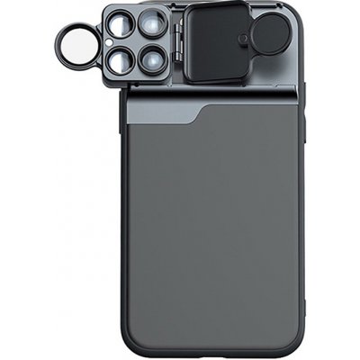 Pouzdro AppleMix Apple iPhone 12 Pro s výměnnémi objektivy - 5x objektiv - rychlá véměna - černé