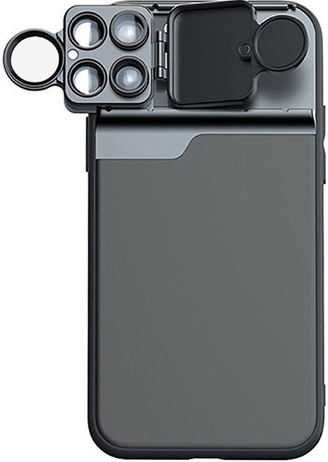 Pouzdro AppleMix Apple iPhone 12 Pro s výměnnémi objektivy - 5x objektiv - rychlá véměna - černé