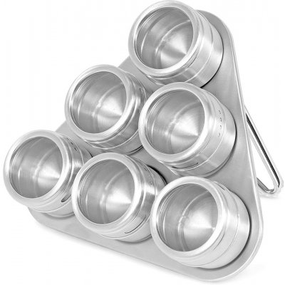 Royal Kitchen AG474A Magnetické kořenky 6 ks se stojanem 6,4 x 4,4 cm stříbrná – Zboží Mobilmania