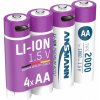 Baterie nabíjecí Ansmann Lithium AA 1800mAh 4ks 1312-0036