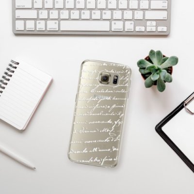 Pouzdro iSaprio Handwriting 01 white Samsung Galaxy S6 Edge