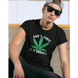 Bezvatriko Don't Panic it's organic Canvas pánské tričko s krátkým rukávem 1 černá