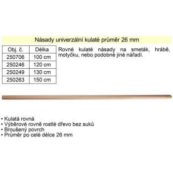 TRACIK Násada univerzální kulatá 26 mm 100 cm