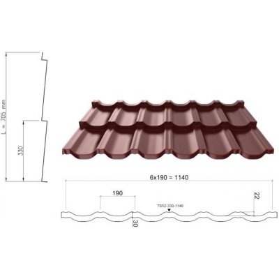 Ruukki Taškové tabule 40 Finnera Červená 1 m² – Zbozi.Blesk.cz